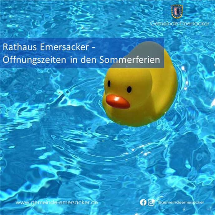 Rathaus Emersacker - Öffnungszeiten in den Sommerferien