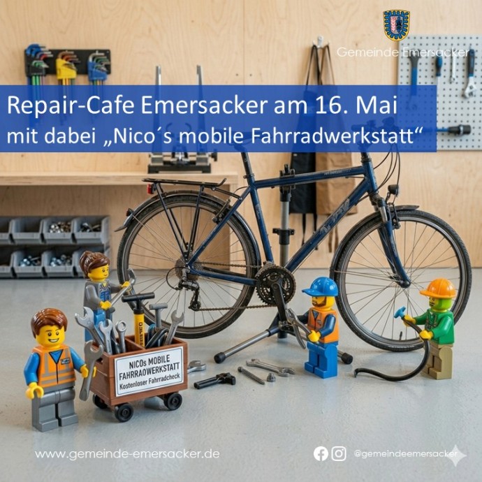Reparieren statt wegwerfen – Repair-Café am 16. Mai mit Fahrrad-Service vom Profi