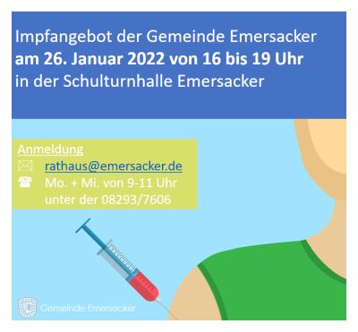 Impfangebot der Gemeinde Emersacker am 26. Januar 2022